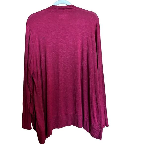 Coldwater Creek Cardigan Womens XL 16 Burgundy Open Pockets Duster Sweater - Picture 5 of 8